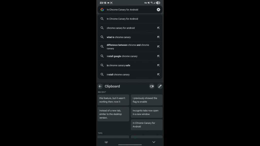 novas funcionalidades no google crhome para android
