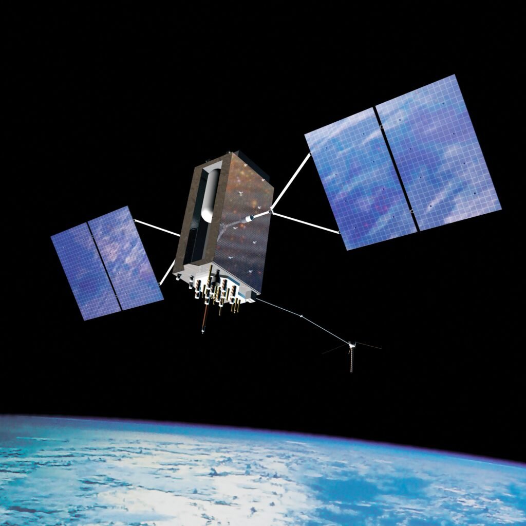 Satélite na orbita da terra.